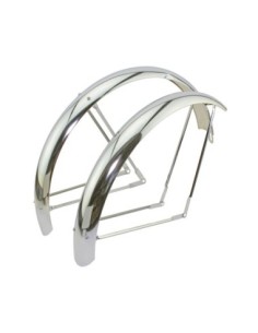 26 Classic Adjustable Balloon Fender Set Chrome.